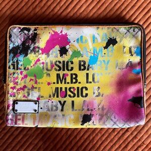 Vintage, L.A.M.B. Gwen Stefani + Apple Graffiti Splatter Laptop Bag